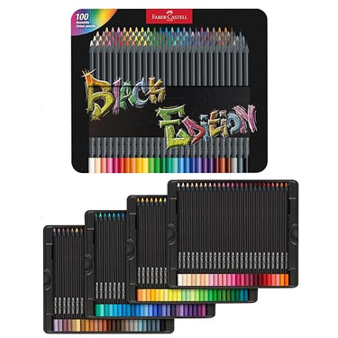 Faber-Castell 116490 - Buntstifte Black Edition, 100er Metalletui, bruchsicher, für Kinder und Erwachsene im Sale